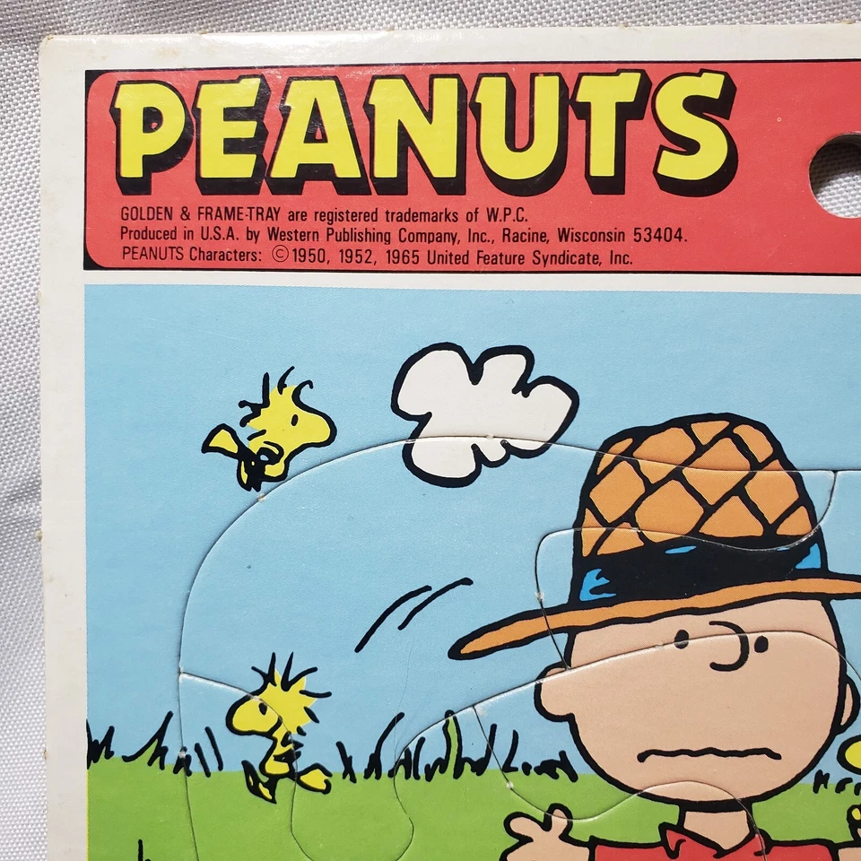 Bandeja de marco de cartón rompecabezas Peanuts Charlie Brown de colección 1965 Foto 2 de 4