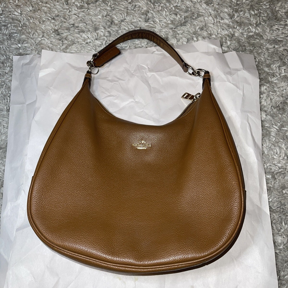 Coach Leather Hobo Handbag 肩掛け　1239 Coach Brown Harley Pebble Leather Hobo Shoulder Bag F38259 | eBay