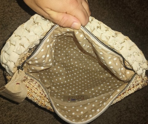 NWOT MARICO for FURLA Knitted Wool Woven Textile Shoulder Bag Natural Cream - Picture 6 of 11
