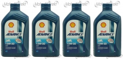 Shell Advance AX7 4T 15W-50 Motorrad Motoröl 4x 1l = 4 Liter