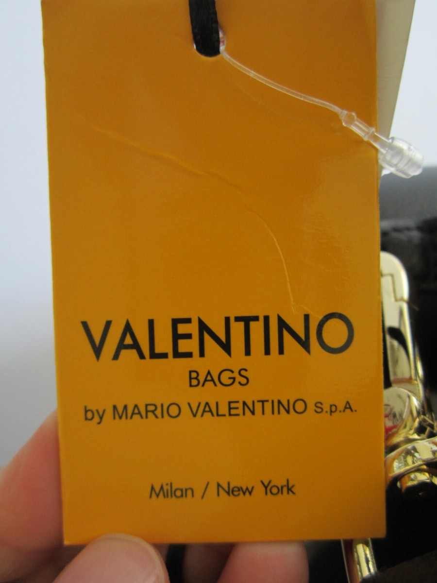 Valentino By Mario Valentino Black Leather Gold Studded Top