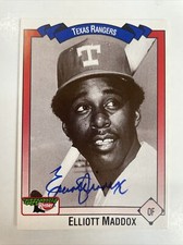 Elliott Maddox Autographed Keebler Baseball Card Texas Rangers A-516