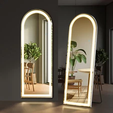 Full Length Mirror with Dimmable & 3 Color LED Lights for Bedroom, Dressing Room