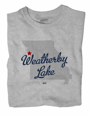Weatherby Lake Missouri MO T-Shirt MAP