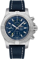 Breitling Avenger Chronograph Blue Dial & Strap Steel Mens Watch A13317101C1X1