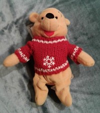 Disney Store Limited Snowflake Sweater Pooh Plush Toy New With Tags