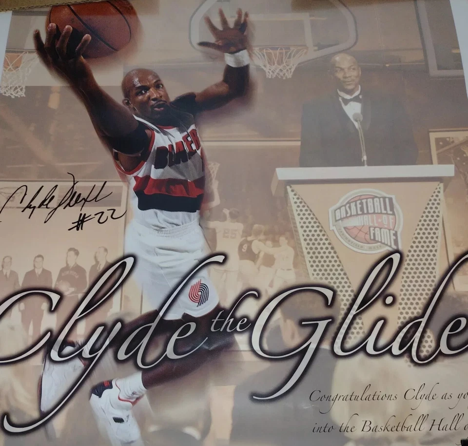 2004 Clyde Drexler NBA Basketball Hall Of Fame Inductee 20" X 18"- Wall Poster - Image 3 of 4