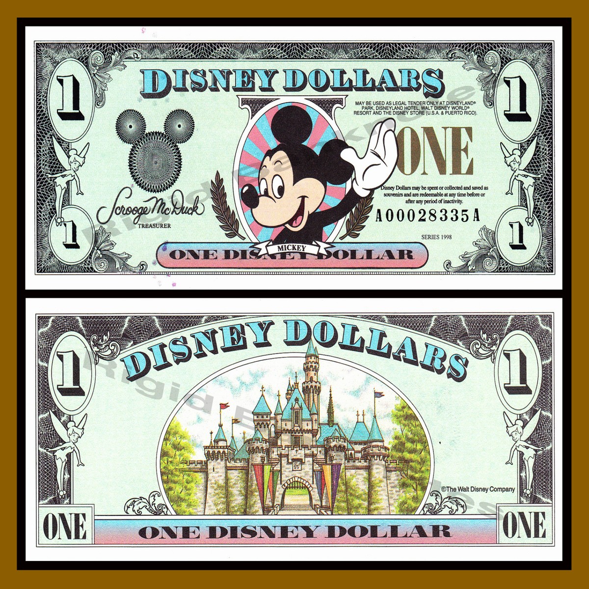 Disney 1 Dollar, 1998 Series 