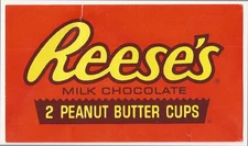 REESE'S MILK CHOCOLATE 2 PEANUT BUTTER CUPS VINTAGE POSTCARD