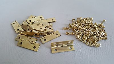 Scharniere 90° Gold Basteln 30x20mm Holz Truhe Box Möbel Decoupage + Schrauben Paket