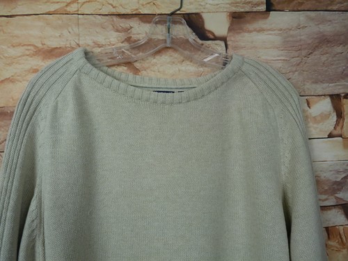 Basic Editions Mens Size XL Sweater Crew Neck Beige 100% Cotton Long Sleeve - Picture 5 of 8