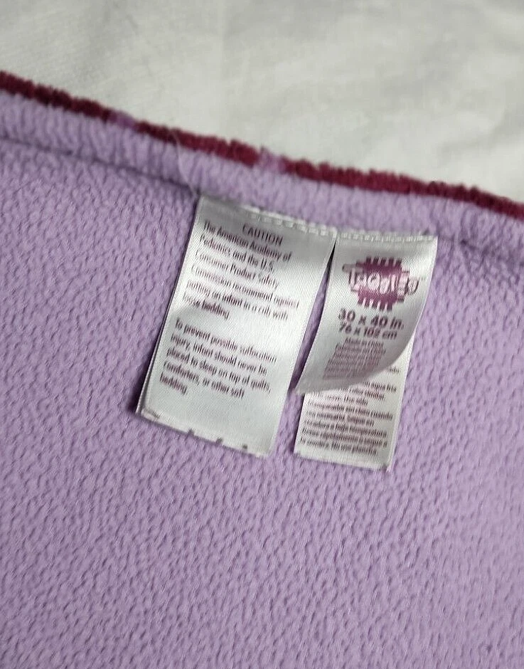 Taggies Púrpura Círculo Elefante Bebé Manta Suave Niña Lovey Seguridad 30x40 Foto 3 de 4