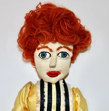 Miss Kitty cloth custom pillow doll  big eyes