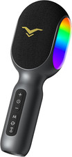 Wireless Bluetooth Karaoke Microphone, 5-In-1 Portable Handheld Mic with LED Lig