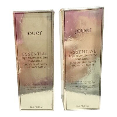 JOUER Essential High Coverage Cream Foundation CAVIAR 20ml LOT OF 2
