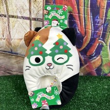 Squishmallows Kids 13/1 Plush Slippers Cam Calico Cat Christmas Tree Glasses SB3