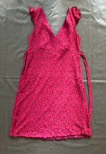 Anna Sui Rose/Red Sleeveless Lacey Lined Dress, 8