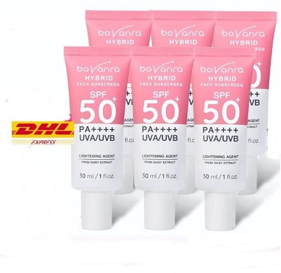 6x  Bovanra HYBRID Face Sunscreen SPF 50+ PA++++ pudding texture light 30 ml