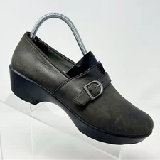 Dansko Dark Gray Leather Clogs with Buckles Size 39 (US Size 8.5 to 9)