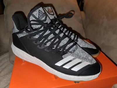 Adidas Primeknit Boost Icon 4 Mens F36439 Baseball Cleats Black/White-Gum Sz 9
