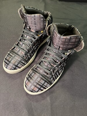 LANVIN ITALY MADE PLAID MENS HITOP 11 FITS SHOES