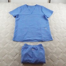 Figs 2pc Scrub Set Casma Three-Pocket Top XL/Yola Skinny Scrub Pants 2XL Blue