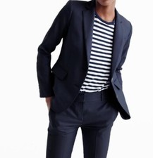 J. Crew 1035 Super 120'S Navy Blue Wool Blazer Size 6