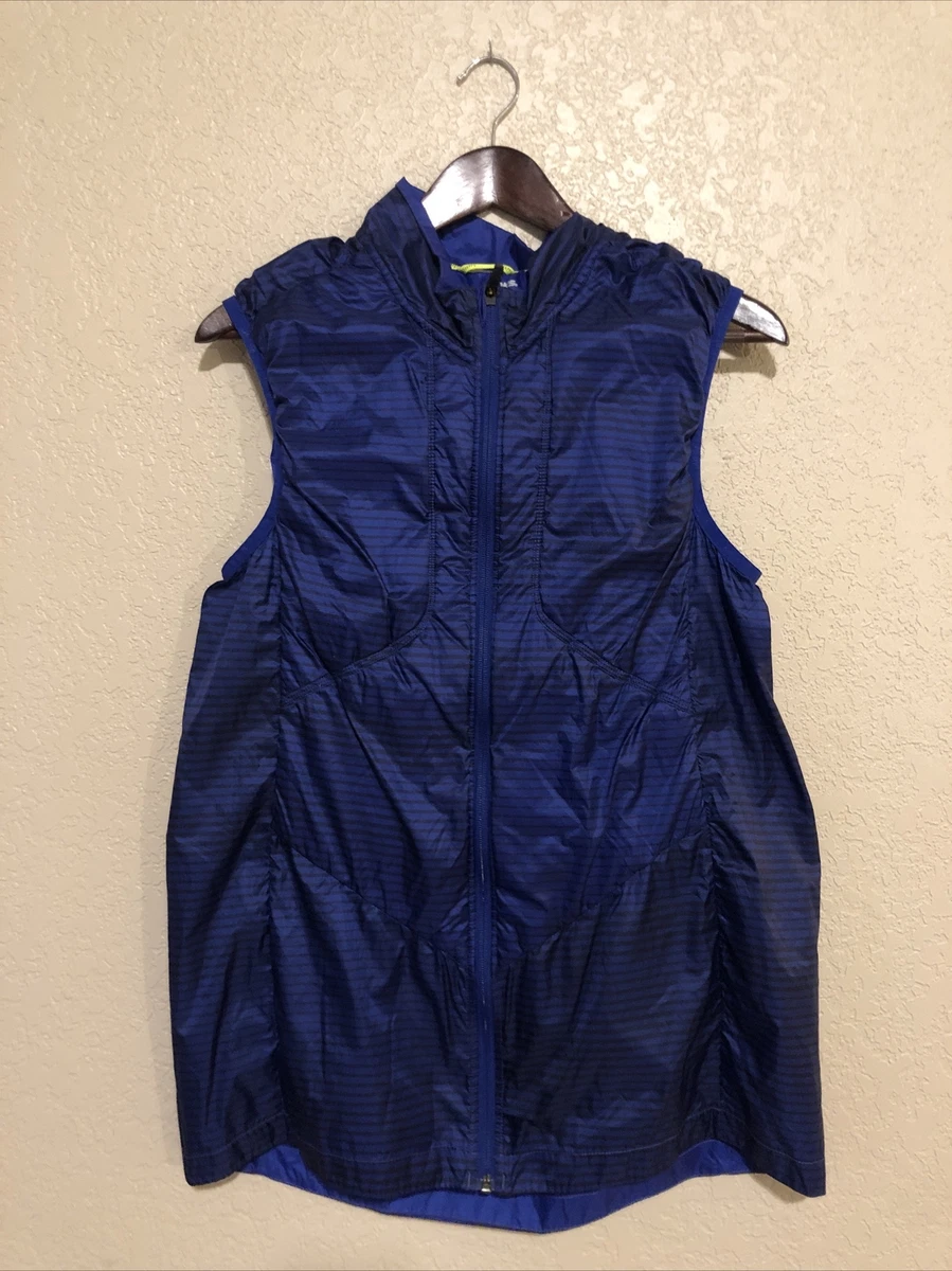 Brooks Run Happy Vest Adult Large Blue Stripes Outdoors Running