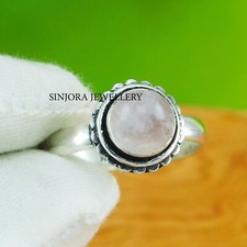 Rose Quartz Gemstone 925 sterling silver handmade Gift Ring US size 5 to 13