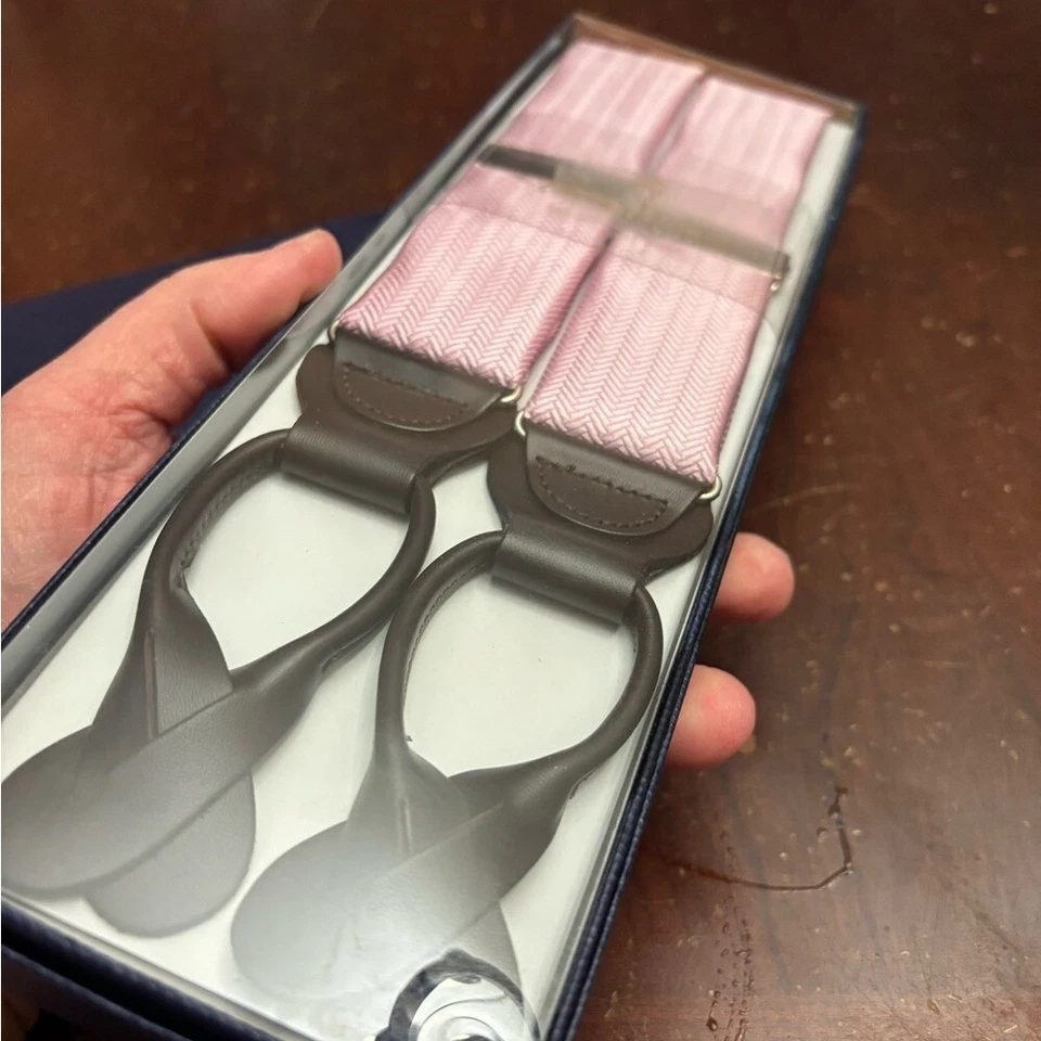 Brooks Brothers Nuevo en Caja Rosa Tirantes Preppy Carrera Colegial Negocios Novio Foto 4 de 4