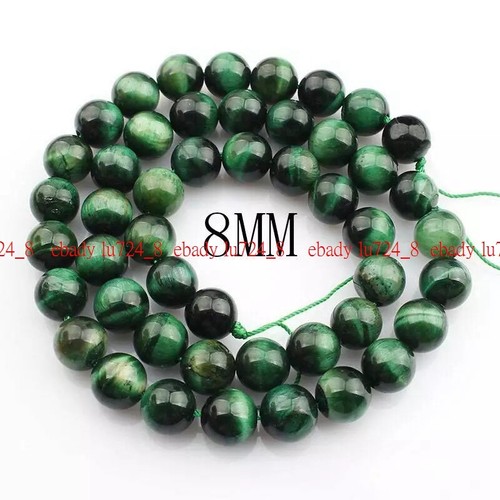 Green Tiger Eye Beads Round Ball gems 15" strand 4mm 6mm 8mm 10mm 12mm - Picture 4 of 17