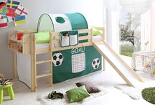 Hochbett mit Rutsche Rutschbett Manuel Kiefer massiv Natur mit Farbauswahl