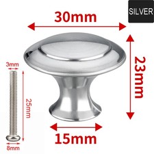 2-40 PCS Door Knobs DIY Cabinet Handles Cupboard Drawer Kitchen Stainless Steel