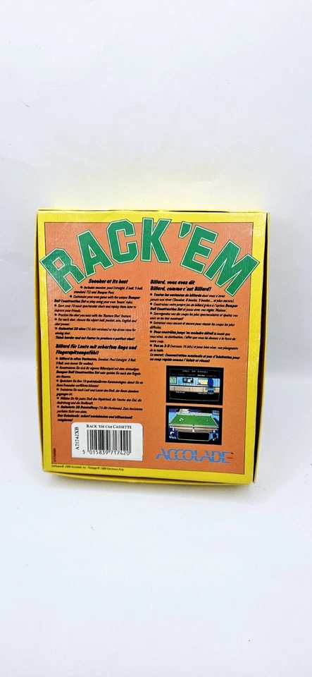 RACK 'EM - ACCOLADE - Commodore 64 / 128 Cassette, RARE Original Release - CIB - Image 3 of 4