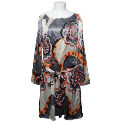 CCDK, Kleid, Größe: 42, Grau/Mehrfarbig, Acetat/Elasthan/Polyester, Blumen #DpD