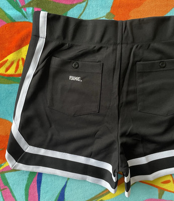 Bike Men's Black & White Size L Retro Athletic Stripe Coaches