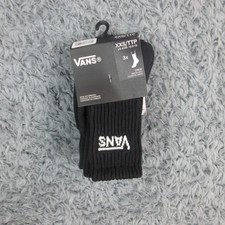 Vans Socks Unisex Kids Size XXS Black Crew 3 Pack Logo Skate US 10.5-13 NWT