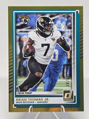 2025 Donruss Football #3 Jaguars WR Brian Thomas Jr. GOLD Press Proof 34/50