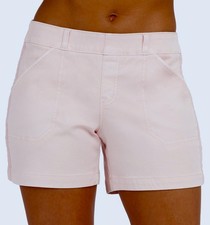 SPANX Stretch Twill 4" Pull On Ice Pink Tummy Shaping Shorts Womens Sz M L XL