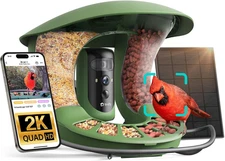 2 Smart Bird Feeder with Camera, AI Identifies Bird Species, Dual-Lens 2K Camera