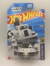 2025 Hot Wheels 166 Screen Time 10/10 Disney Steamboat White Mickey Mouse