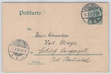 D. Reich Germania Beleg aus DINGLINGEN 1907 nach Schlo&szlig; Langenzell 156