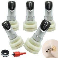5 PCS Pig Waterer Nipples for Barrel Kit, Stainless Steel Pig Waterer with Wa...