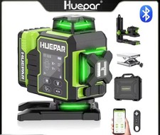 Huepar W04CG 4D Laser Level with 360° Self-Leveling Cross Line and LCD Display