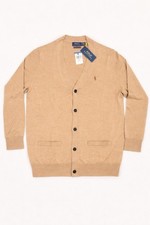 NWT Polo Ralph Lauren Merino Wool Cardigan Sweater Brown V-Neck Button Mens L