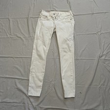 True Religion Casey Womens 27 White Low Rise Skinny Jeans Clean Girl USA Made