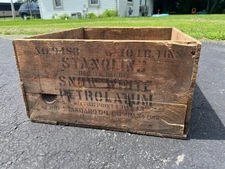 Vintage Stanolind Snow White Petroleum Standard Oil Co Indiana Wood Crate