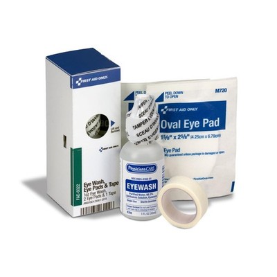 First Aid Only 4-Piece Eye Wash Kit with Oval Eye Pads, First Aid Tape & Emergen
