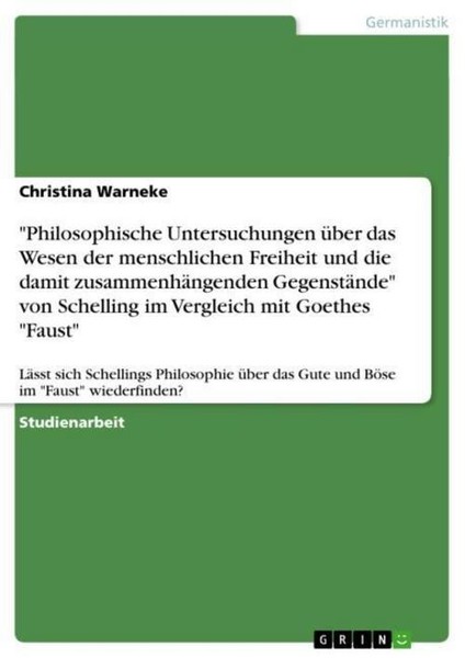 "\\\"Philosophische Untersuchungen üBer Das Wesen Der Menschlichen Freiheit Und Die"-image