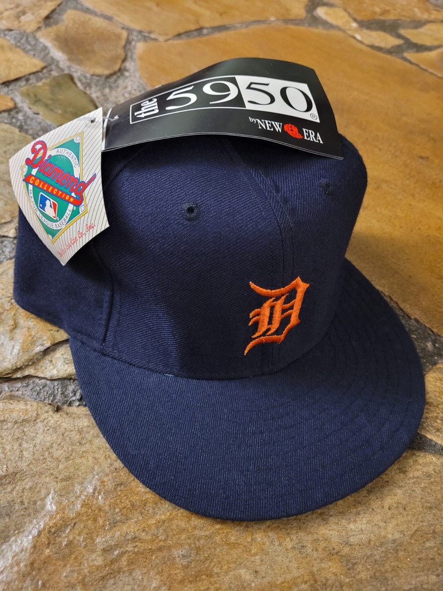 Vintage Detroit Tigers Fitted Hat New Era 7 3/8 Diamond Collection 